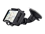 TaoTronics® TT-SH02 Car Windshield & Dashboard Mount Cradle Holder for iPhone 5 4S 4 3GS Samsung Galaxy Note II S4 S3 S2 Epic Touch 4G Nokia Lumia 920 900 N9 HTC Sensation One X EVO 4G Rhyme DROID RAZR BIONIC INCREDIBLE 2 CHARGE Google Nexus BlackBerry Torch LG Optimus Revolution, PDA, MP4, GPS of width 1.97" - 3.94" 360 Degree Rotation