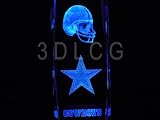NFL Dallas Cowboys 3D Laser Etched Crystal 6 Inch