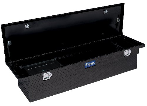 UWS TBS-69-T100-LP-BLK Black Single Lid Low Profile Aluminum Toolbox with Beveled Insulated Lid