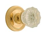 Crystal Privacu Doorknob Set Brass 2 3/8