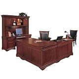 Chocolate Patina Finish Executive LDesk Suite Chocolate Patina