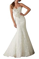 Crystals Beaded Lace Open-Back Crystal Satin Sweetheart Sleeveless Mermaid  Dress