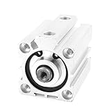 uxcell エアシリンダ アルミニウム材質 ニューマチックアクセサリー シングルロッド デュアルアクション