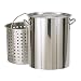 Bayou Classic 1122 122-Qt. Stainless Steel Stockpot with Boil Basket