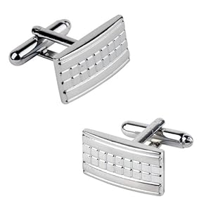 eForCity Silver Grid Cufflinks