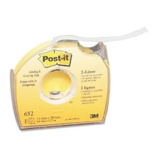 Post-it® Labeling and Cover-Up Tape 652, 1/3-inch x 700 Inches