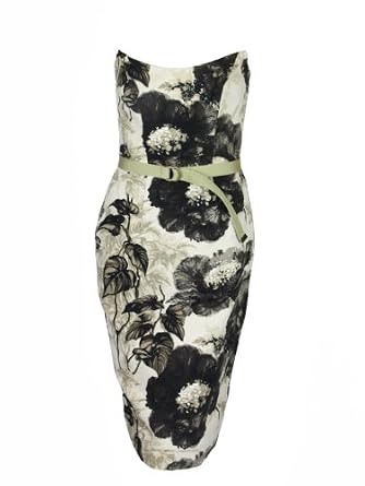 Ladies Fashion Stores : Chris Benz Womens Quique Strapless Belted Floral Print Dress Sale