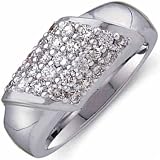 14K White Gold Angle Diamond Fashion Ring