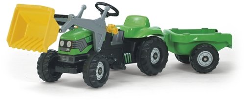 Rolly Toys FS 023196 - Deutz - Tret-Traktor mit Frontschaufel und Anhnger, 169cm