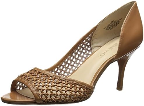 Nine West Women's Notatall Fabric Dress Pump, Natural/Natural, 5.5 M US