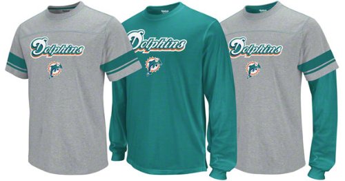 Miami Dolphins Option 3-in-1 Aqua Long Sleeve T-Shirt Combo Pack