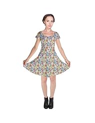 Polyester/Spandex Tropical Print Stretchy Cap Sleeves  Dress