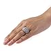 Rhodium Plated Sterling Silver Intertwined Design CZ Right Hand Ring 13.5mm