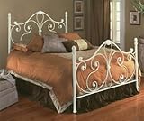 IMAGE OF Aynsley Ivory White Metal Full Bed w/Bed Frame Head & Footboard