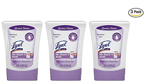 LYSOL No-Touch TM Antibacterial Hand Soap Refill, Sensitive Skin, 8.5 oz, (Pack of 3)