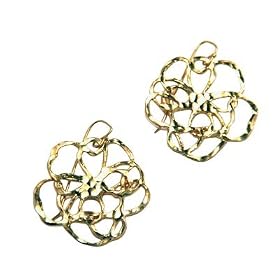 Gold Medium Peony Earrings