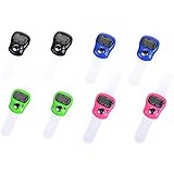 Cosmos&reg; 8 Pcs Case Resettable 5 Digit LCD Electronic Finger Counter Hand Tally (Black, Hot Pink, Green, Blue)