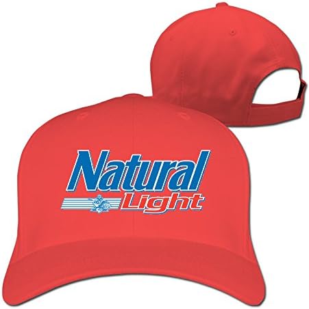 Adult Natural Light Logo Adjustable Baseball Cap Strapback Hat Red