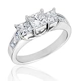 REEDS Princess Collection Three-Stone Diamond Ring 2ctw