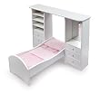 Doll Bed with Pier Cabinets and Bedding