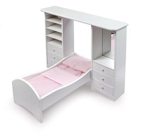 Doll  Quilt on Doll Bed With Pier Cabinets And Bedding  046605717257