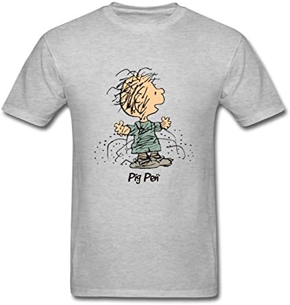 Hoyun Men Peanuts Snoopy pig_pen Geek T-shirt Grey L