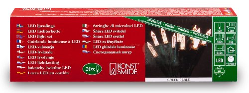 Konstsmide 6301-100 LED Minilichterkette (20 warm wei&szlig;e Dioden, Retro Design, 230V, 1.52W, Preisvergleich