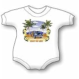 Woodie on Beach - Fishing, Boating and Surfing Baby Onesie