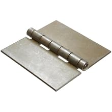 Steel Surface Mount Butt Hinge without Hole, Unplated Finish, 0.180" Leaf Thickness, 6" Open Width, 3/8" Pin Diameter, 6" Long, Non-Removable Pin (Pack of 1)