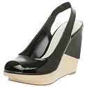 Nine West Women's Jesella Platform Slingback,Black Patent,8.5 M