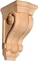 12-3/8"h X 5-1/4"w X 4-1/2"d - Extra Large White Hardwood Corbels