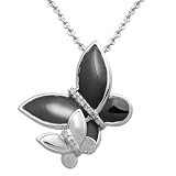 Sterling Silver Diamond Accent Butterfly Pendant Necklace, 18