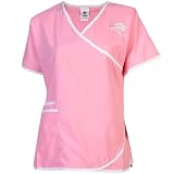 NFL Jacksonville Jaguars Ladies Breast Cancer Awareness Cancer Care Wrap Scrub Top - Pink (Small) at Amazon.com