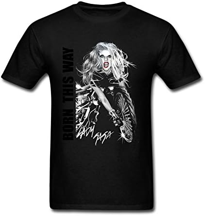 ESORRW Men's Custom Lady Gaga Born This Way Graphic Tshirts Black XXL