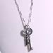 Double Victorian Skeleton Key Necklace Rock Love