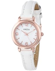 Breda Womens 1633-rose/white Julia Mini Case Slim faux leather Watch