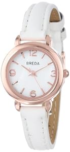 Breda Women's 1633-rose/white Julia Mini Case Slim Leather Watch