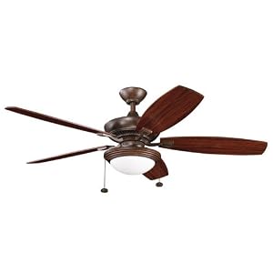 Kichler 300016TZ Canfield Select Energy Smart 2 Light 5 Blade Ceiling Fan in Tannery... by Kichler