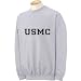 USMC Athletic Marines Crewneck Sweatshirt - Military Style Crewneck Sweatshirt in Gray
