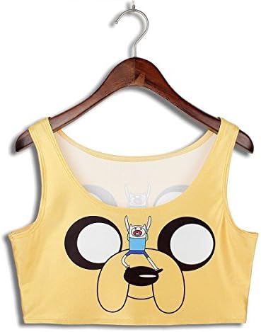 LoveLiness Womens Adventure Time Digital Print Sleeveless Tank Top Vest (One Size, Yellow)