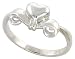5/16 (8 mm) Sterling Silver High Polished Heart and Scrollwork Ring