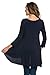 Frumos Womens 3/4 Sleeve Comfy Loose Fit Long Tunic Top Navy X-Large