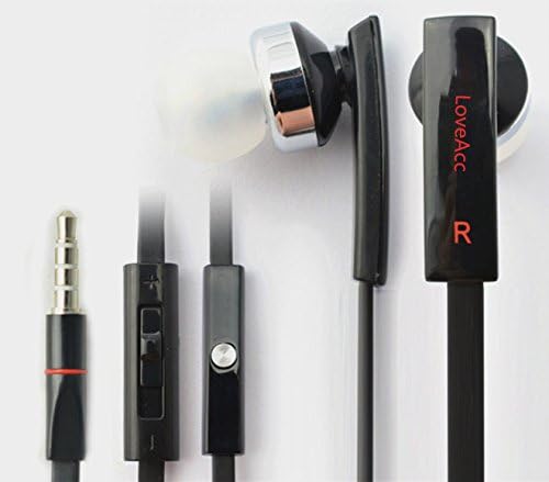 Loveacc®s500 3.5mm Premium Stereo In-ear Handsfree Headset Earbuds Headphone with Microphone & Volume Control Earphones Earbuds with Remote and Mic for the Ios Devices Apple Iphone 5s 5c 5 4s 4 Ipad and Android Devices Samsung Galaxy S5 S4 Mini S3 Note 2 Htc Motorola Lg Sony Huawei(black)