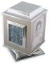 Pedestal Silver Plated with Thermometer and Two Picture Frames