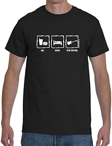 Eat Sleep Play Guitar T-Shirt (Youth-Large, Black)
