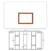 FT265B First Team 72in x 42in Rectangular Steel Basketball Backboard with Brackets