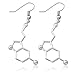 FUNRUN Chemistry Molecular Structure Dopamine Caffeine Serotonin Earrings Dangle,Alloy