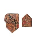 Forzieri Paisley Printed Silk Tie  Pocket Square