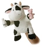 Aurora Plush Moo Cow Velcro Playtime Puppet - 12