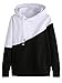 ROMWE Women's Fashion Color Block Pockets Fleece Hooded Sweatshirt